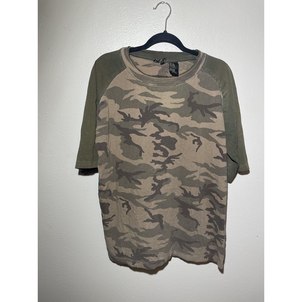 Vintage Camo Shirt 2XL 80s Camouflage Color Block Sleeve Vintage Hunting XXL